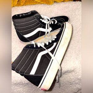 Vans Black and White High-Top Sneakers